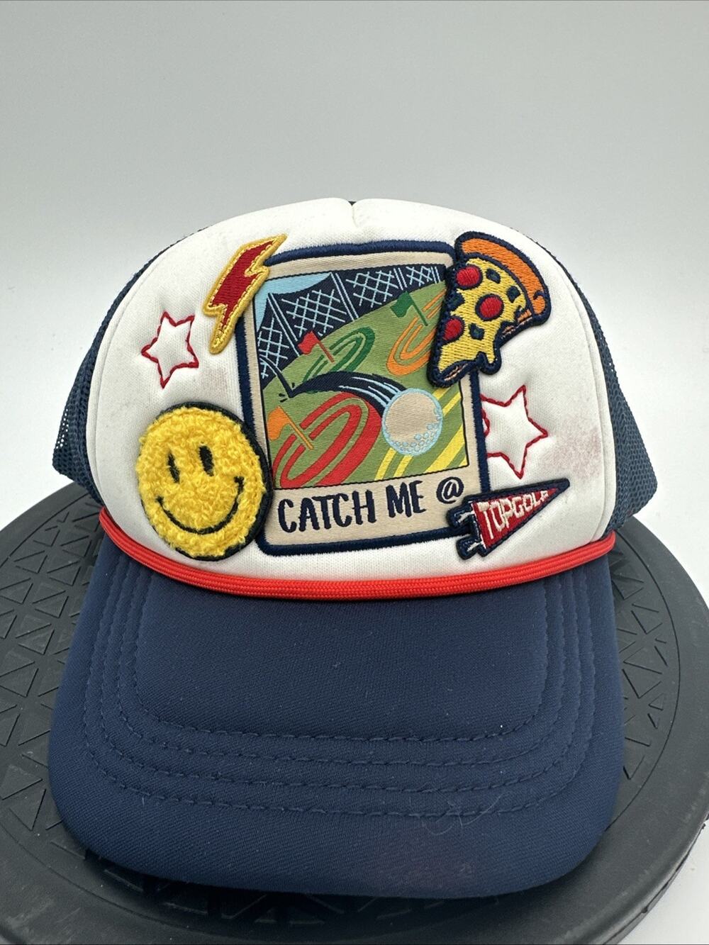 Catch Me At Topgolf Youth One Size Adjustable Mesh Snapback Hat Cap Trucker